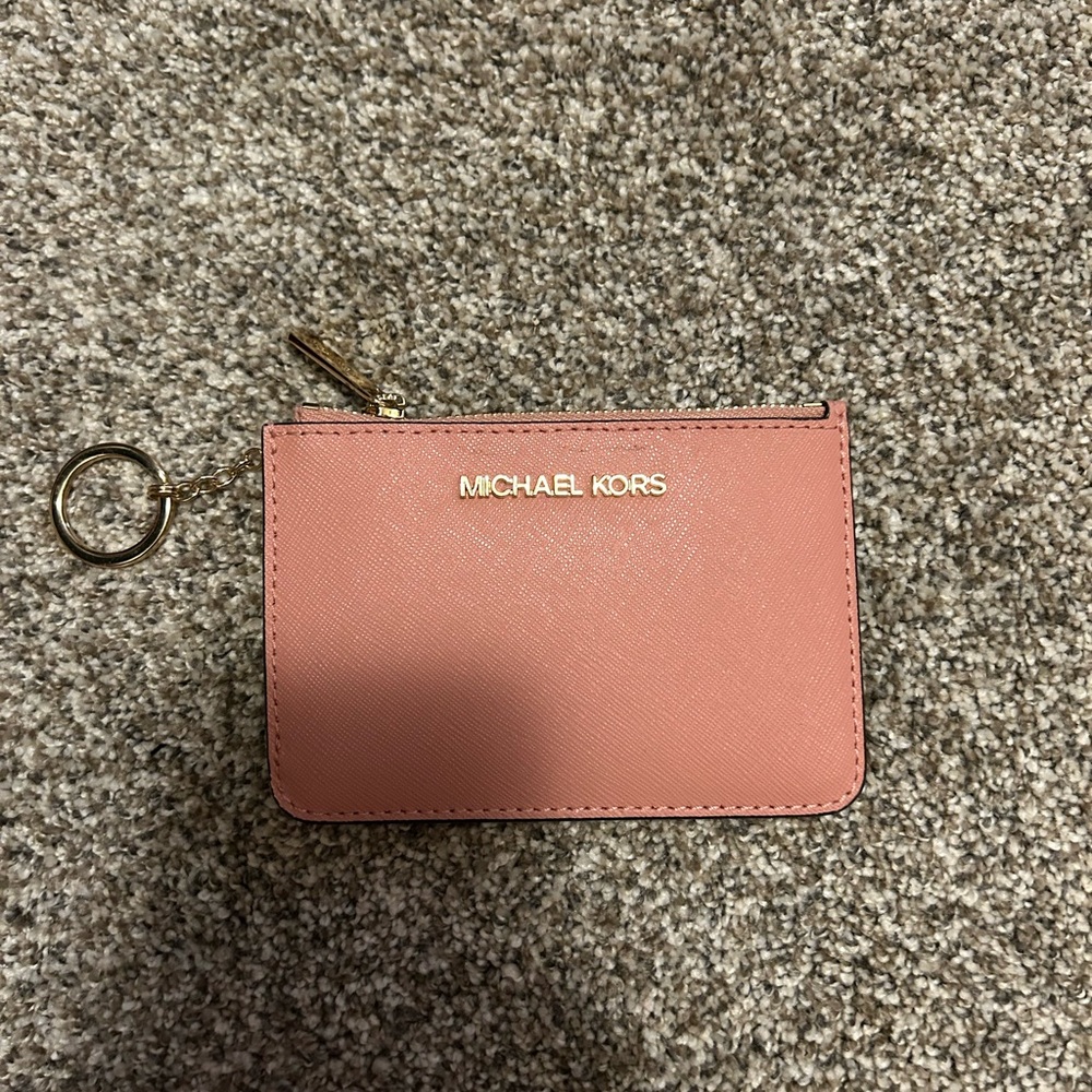 Michael Kors Blush Card Holder with Gold Keyring